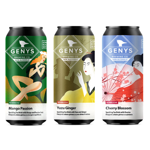 12 vnt. rinkinys Non Alco Kombucha